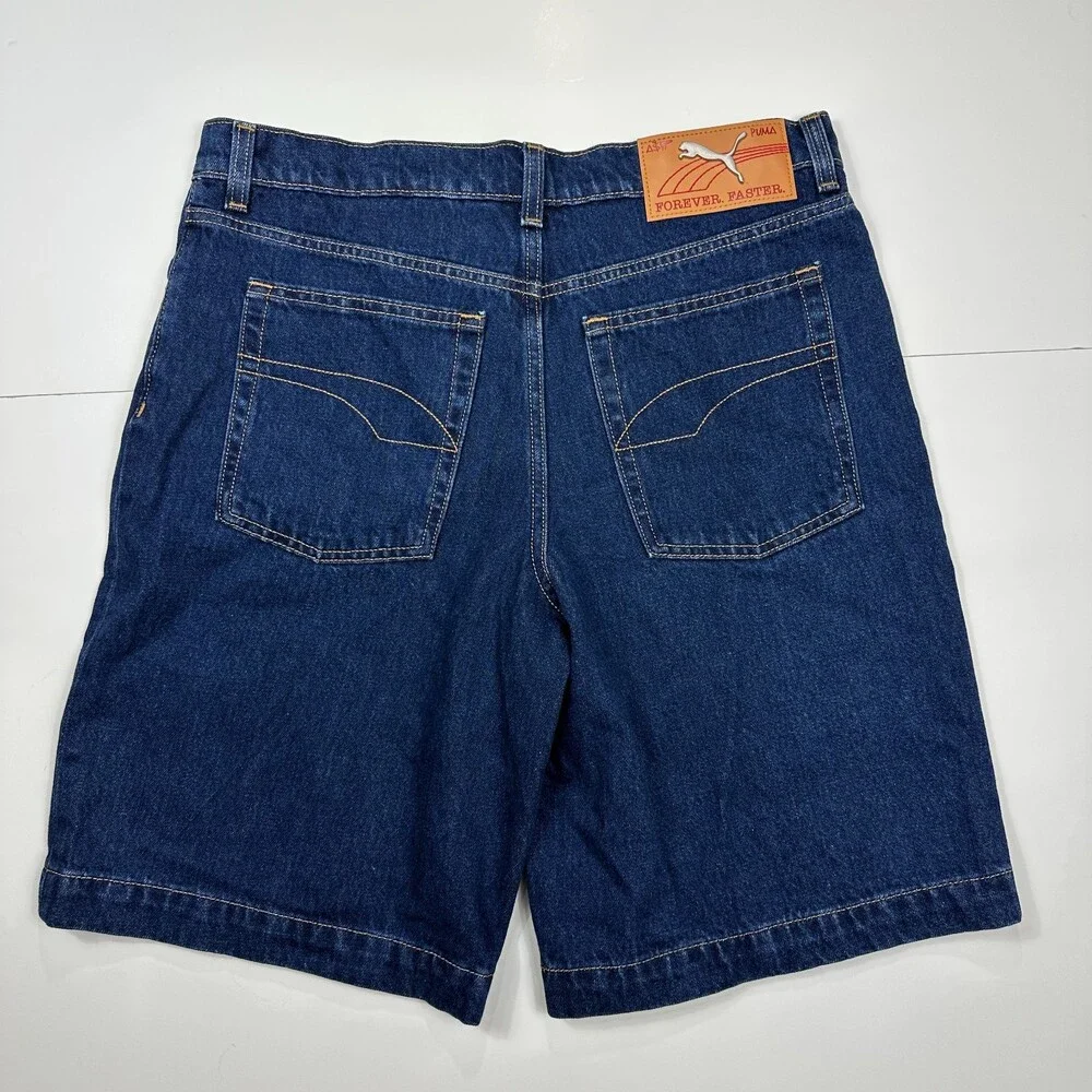 Puma X A$AP Rocky Jean Shorts Men's Size 34 Blue Denim Shorts 631066 01